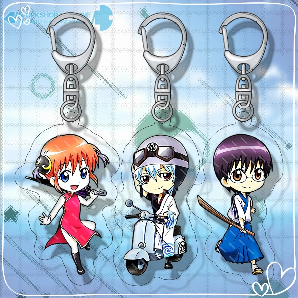 

Gintama Keychain Japan 6cm Anime Decoration Accesories Accessories Mold Resin Free Shipping Jewelry Aestethic Cute Aesthetic