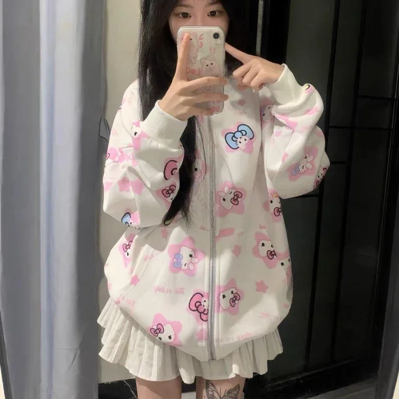 Женская Толстовка Оверсайз с длинным рукавом и капюшоном