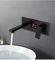 yanksmart matte black bathroom faucet wall mount basin bathtub sink faucet washbasin mixer water tap with embedded box combo kit