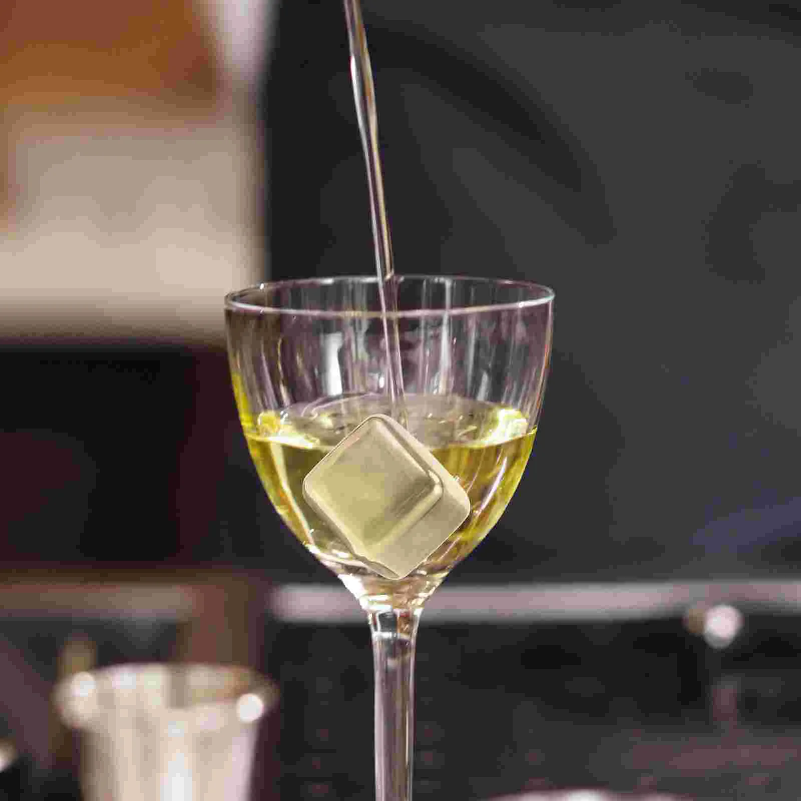 

8 Pcs Metal Ice Cubes Stainless Steel Whisky Drink Whiskey Stones 304 Practical