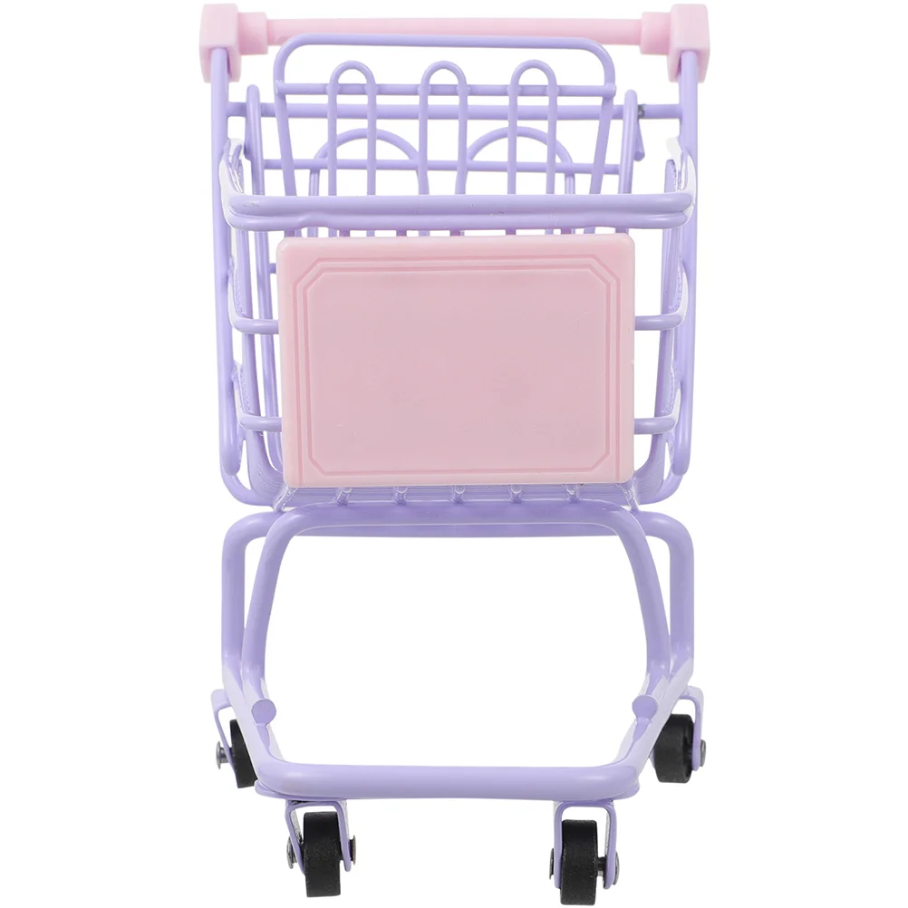

Mini Shopping Cart Desk Storage Toy Small Supermarket Miniature Trolley Baby Vans