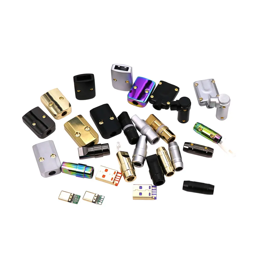 Фото Металлический USB-корпус типа C, разъем с декоративной пряжкой, кабель для клавиатуры, DIY кабель для передачи данных, аксессуары, хромированная куртка №1