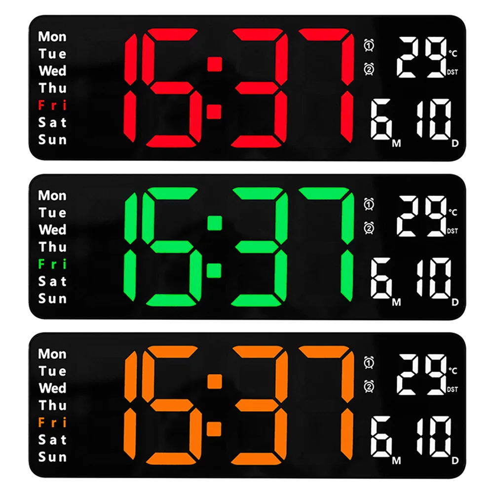 

13in Digital Wall Clock Automatic Brightness Dimmer Timer Countdown Clock Light Sensing with Remote Control for Home Living Room