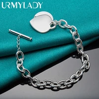 urmylady 925 sterling silver ot chain heart charm bracelet for women wedding celebration engagement fashion jewelry