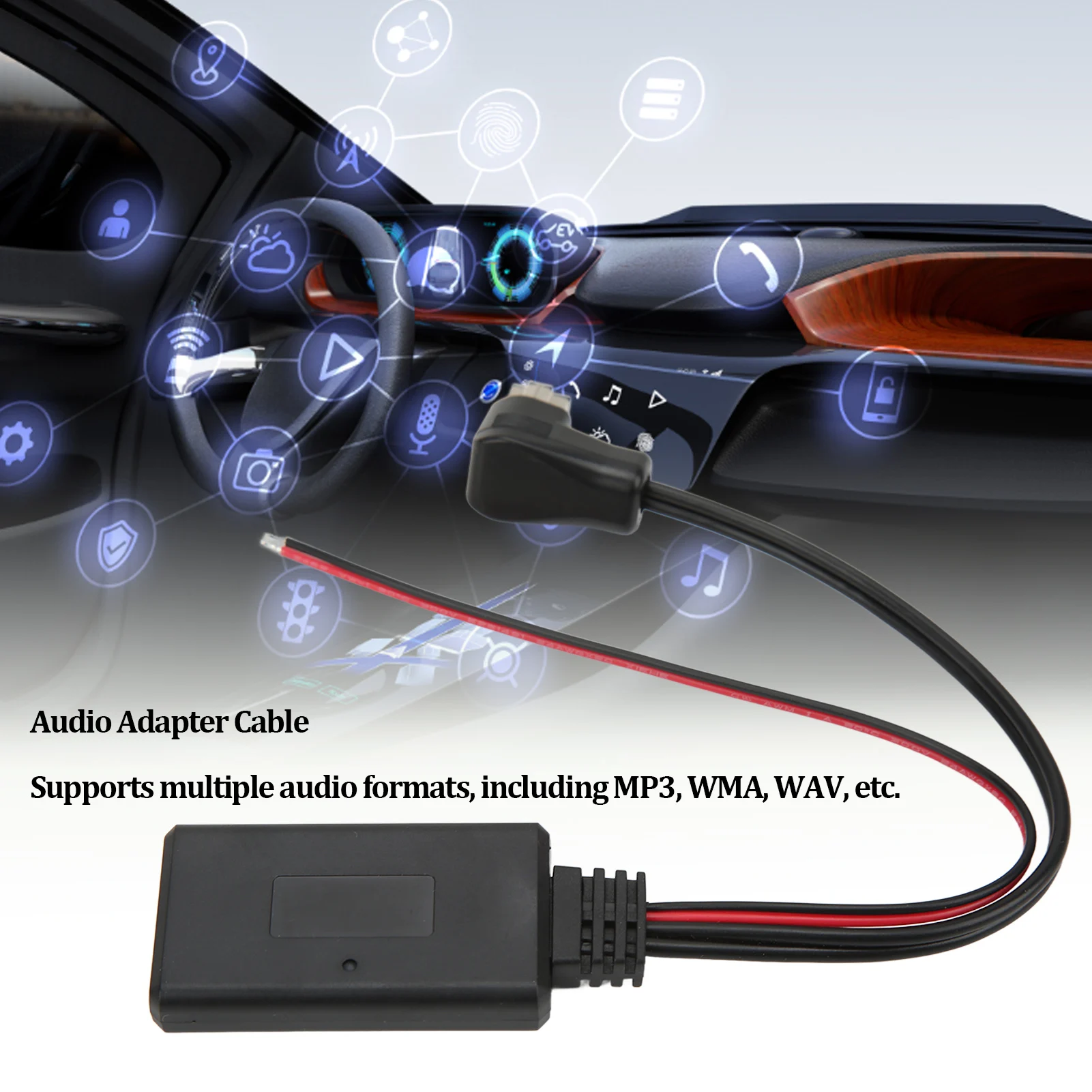 Аудиокабель Aux Адаптер Bluetooth 5.0 Замена Входа Mp3 Автомобильный Ip-шина Материал Abs