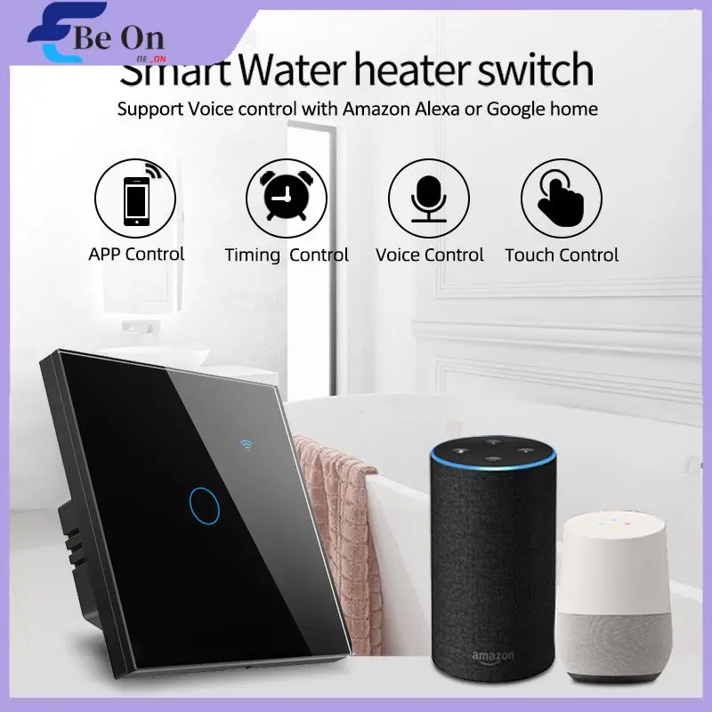 

Support Alexa Google Home Smart Switch Eu Stadanrd Smart Water Heater Boiler Switch Tuya Timing Touch Panel Alexa Voice Control
