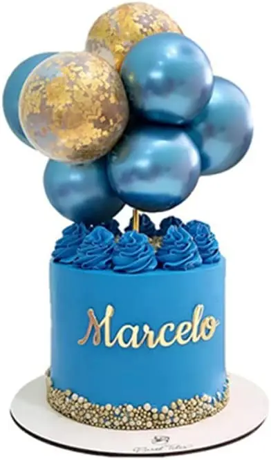 

Blue & Gold Cake Topper Mini Balloon Garland Confetti Balloon Cake Topper 10Pcs 5 Inch Confetti Balloon