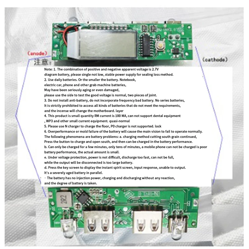 Плата зарядного устройства для литиевой батареи светодиодный двойной USB 5 В 2 4 А