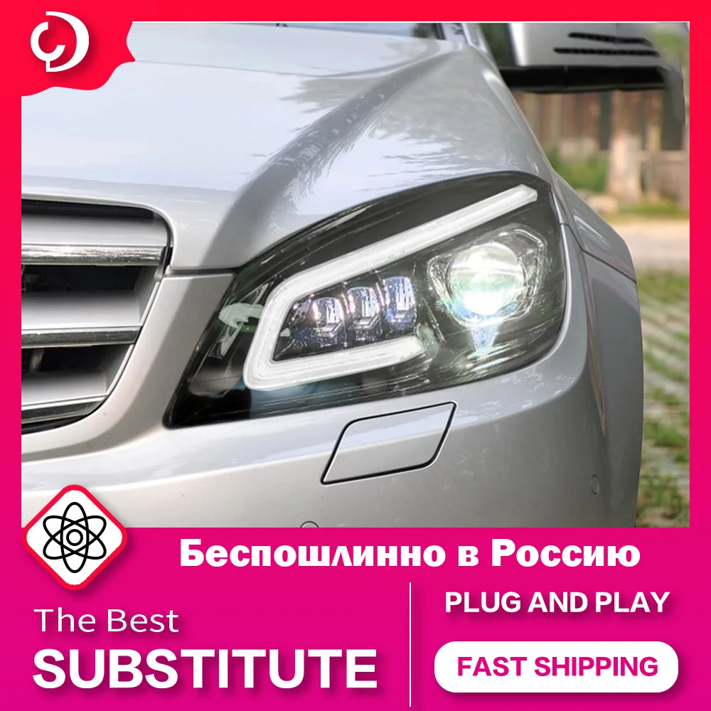 

AKD Headlights for W204 C200 C260 Sport LED Headlight 2007-2011 DRL Turn Signal Angel Eyes Led Projector Lens Auto Accessories