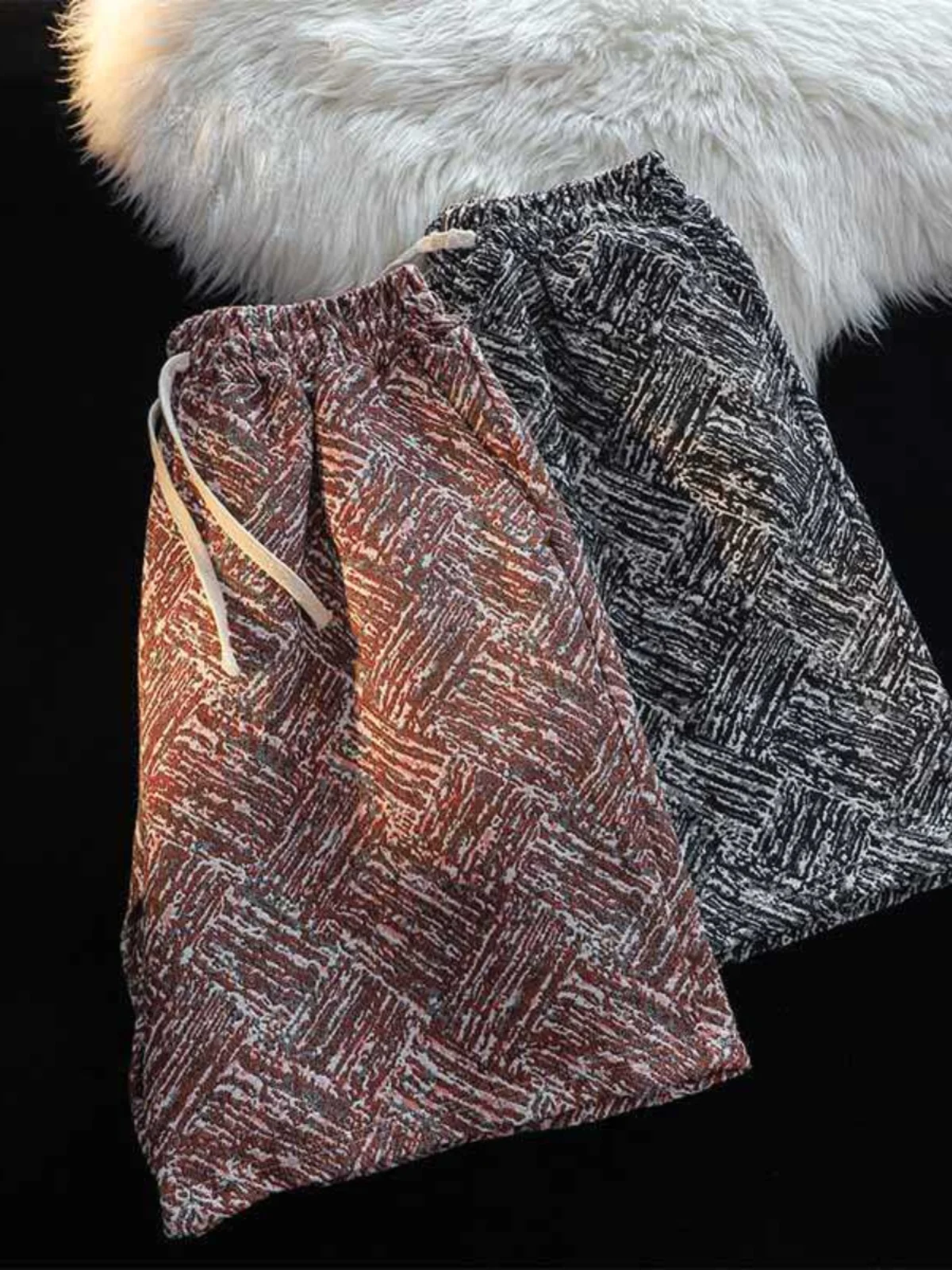 Summer Thin Jacquard Shorts Men's Straight Casual Fashion Brand Sports High Street Ruffle Handsome Design Sense America...