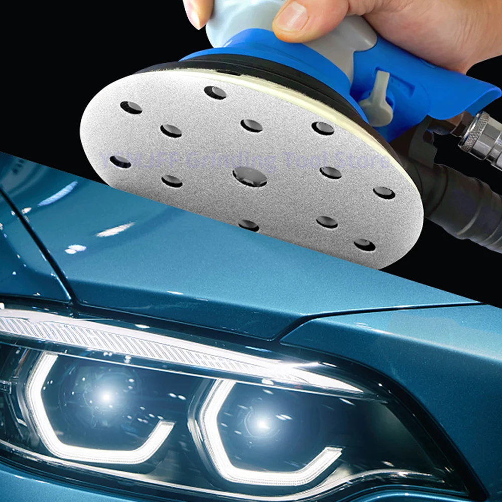 50 шт. 6 дюймов 17 отверстий белые шлифовальные диски случайная орбита наждачная