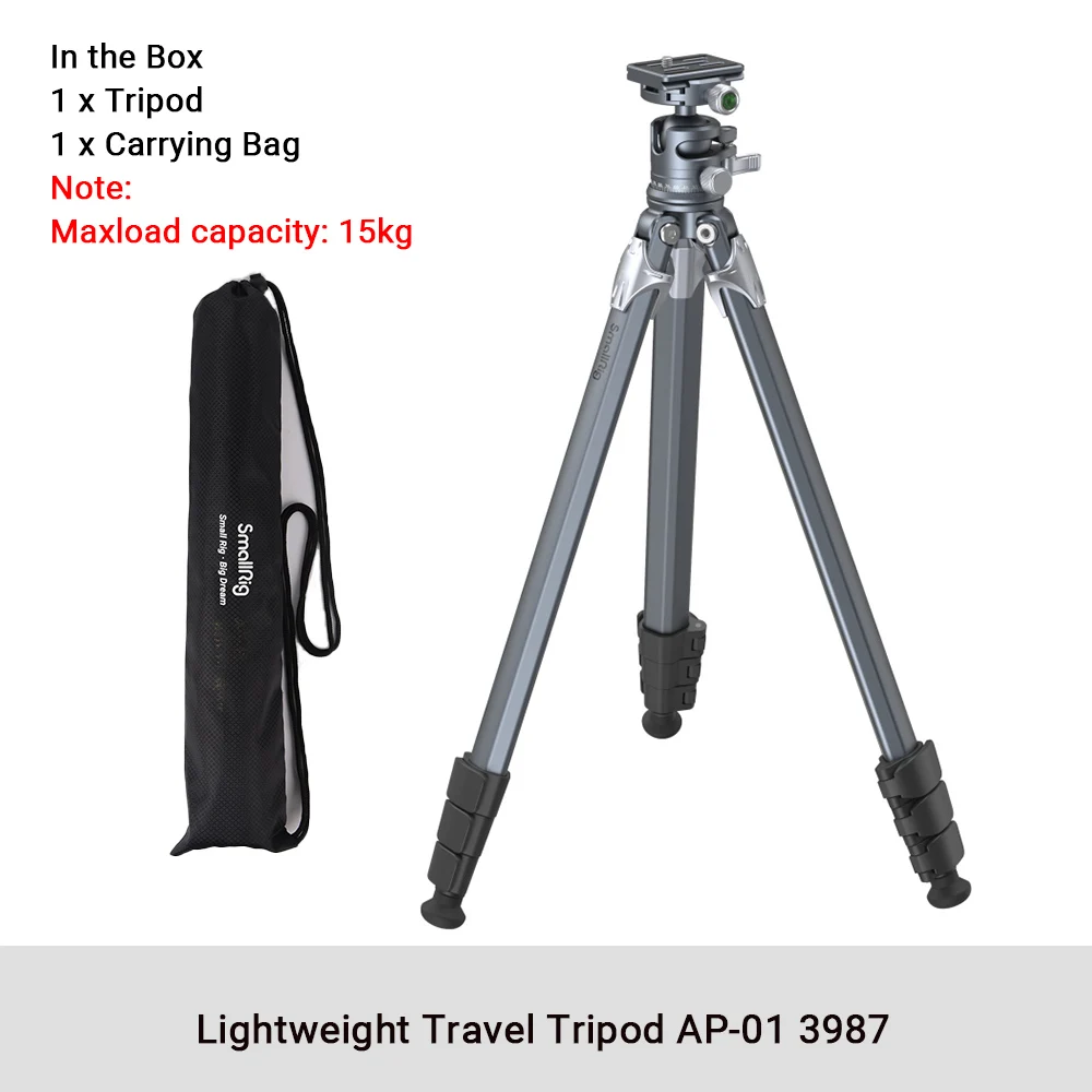 

SmallRig Lightweight Travel Tripod with Compact Structure 360° Ball Head Quick Plate for Sony Canon Nikon DSLR Camera