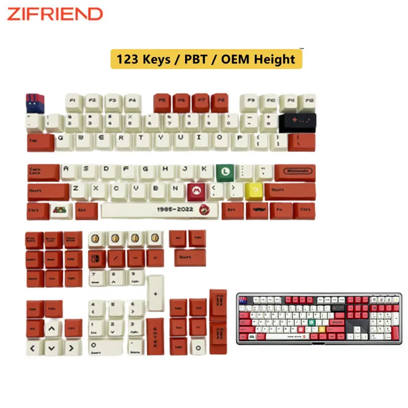 

ZIFRIEND 123 Keys Creative Keycaps for DIY Mechanical Keyboard Colorful Key Caps Gaming Computer Accessories Dye-sublimation