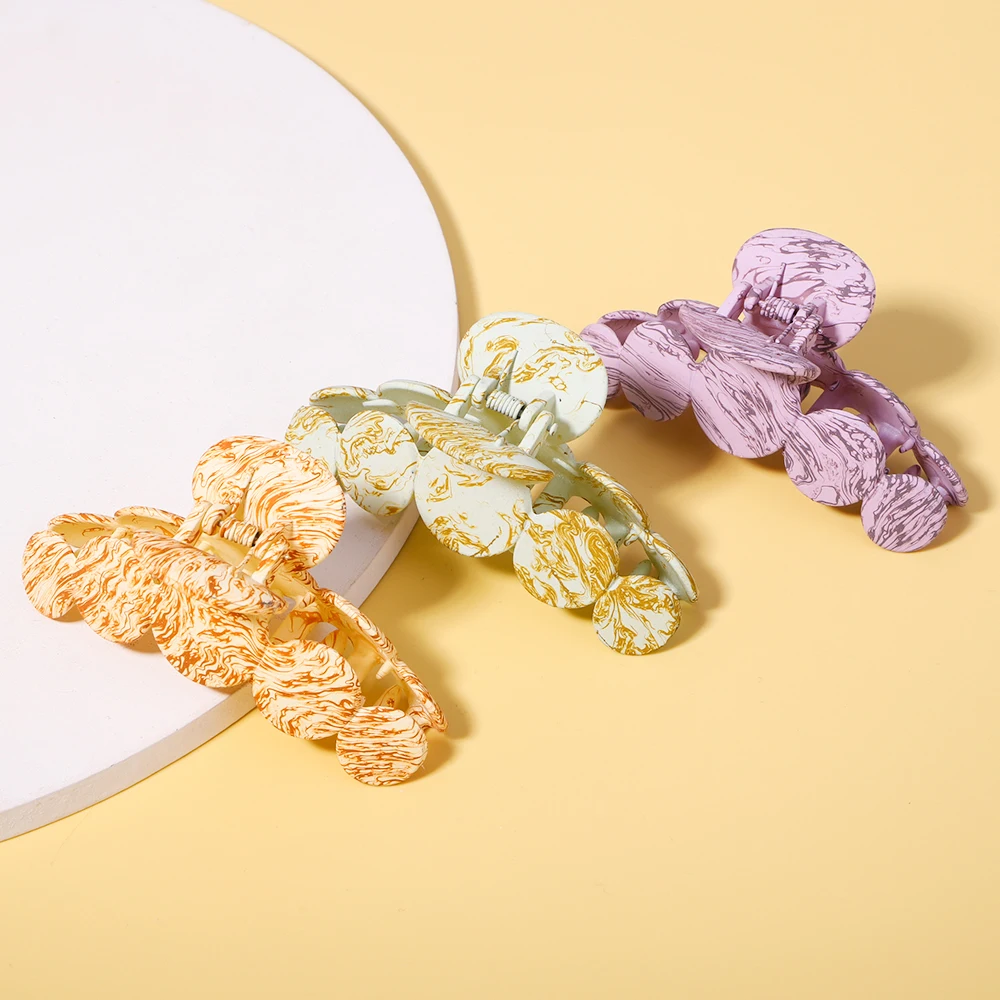 

Горячая Распродажа цветная большая Заколка-краб с принтом заколка для волос заколка для конского хвоста для женщин и девочек аксессуары дл...