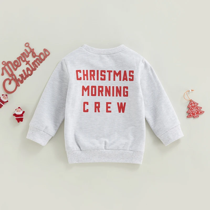 

Free Shipping Christmas Child Kids Girls Boys Sweatshirt T Shirts Letter Printed Long Sleeve Pullover Hoodies Tops