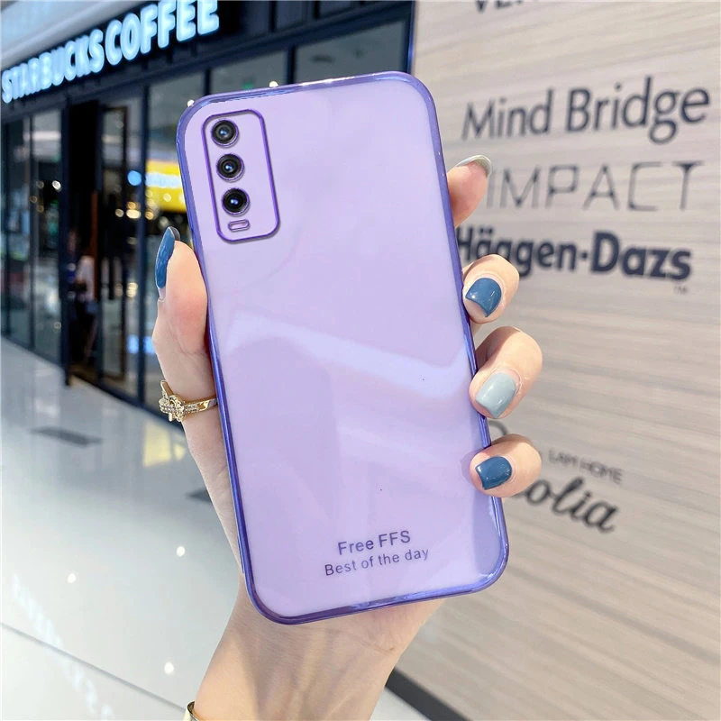 Luxury Plating Soft Silicone Phone Case For VIVO Y20 Y75 Y11 Y11S Y30 Y50 Y31 Y51 Y72 Y53S S1 V21E X70 Y15S Cover Caqa Couqa