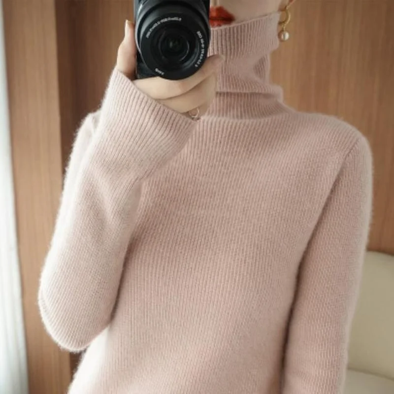 Осенние облегающие Женские пуловеры с длинным рукавом новинка 2022 свитер высоким