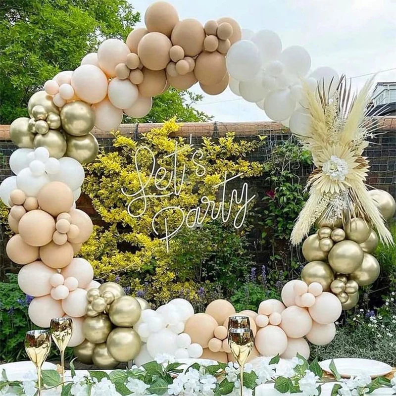 

Apricot Balloon Garland Arch Kit Birthday Party Decorations Kids Birthday Foil White Gold Balloon Wedding Decor Baby Shower