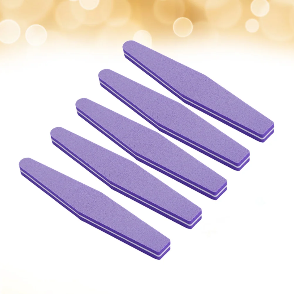 10 Pcs Pedicure Kit Double-sided Nail File Buffer Block 17.8X2.9cm Purple Child images - 6