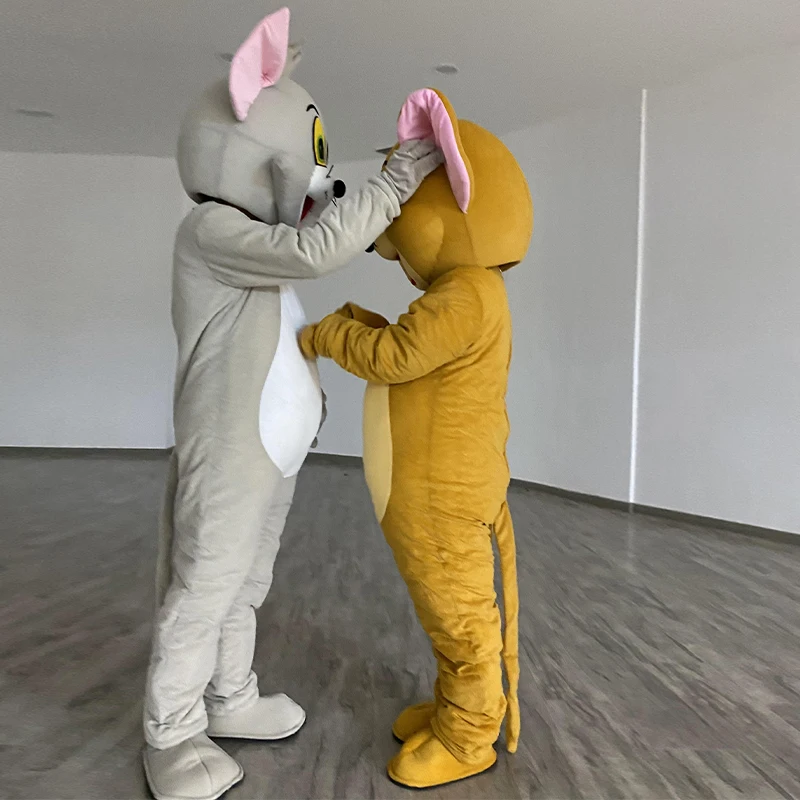 Костюм-талисман Серая кошка и тигр мультяшная кукла аниме персонажи косплей