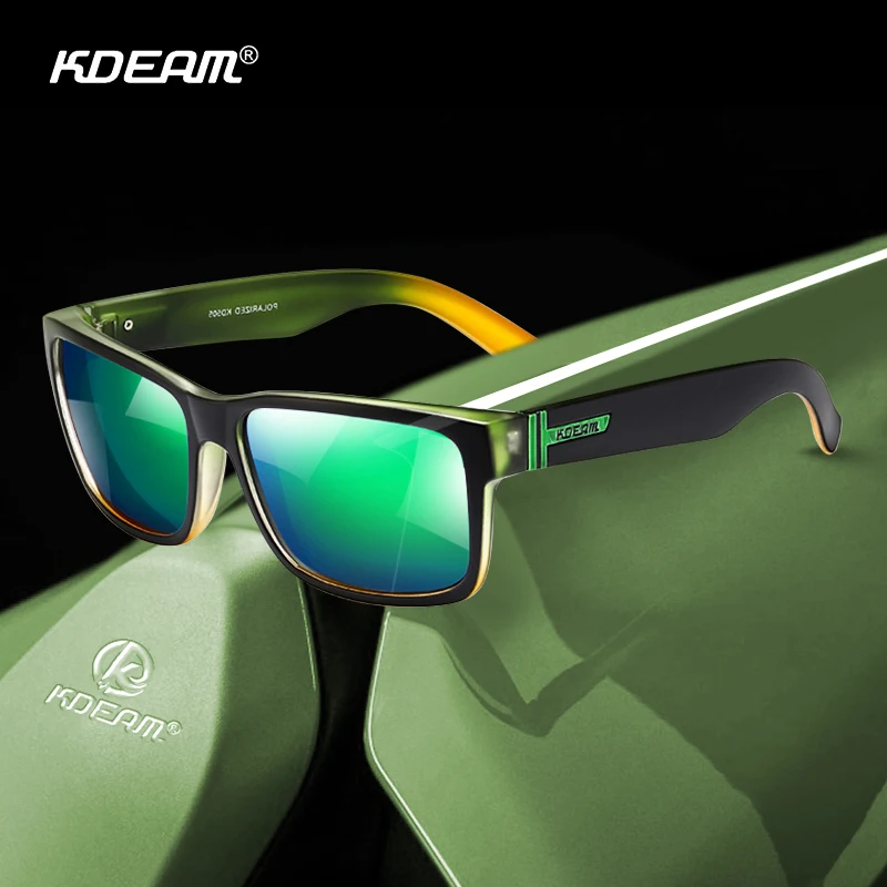 

KDEAM Rectangular Polarized Mens Sunglasses Outdoor Sports Driving Sun Glasses for men Photochromic UV400 Male Gafas De Sol