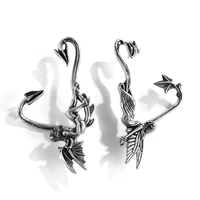 cold wind three dimensional angel wings earrings french asymmetrical punk earrings earrings