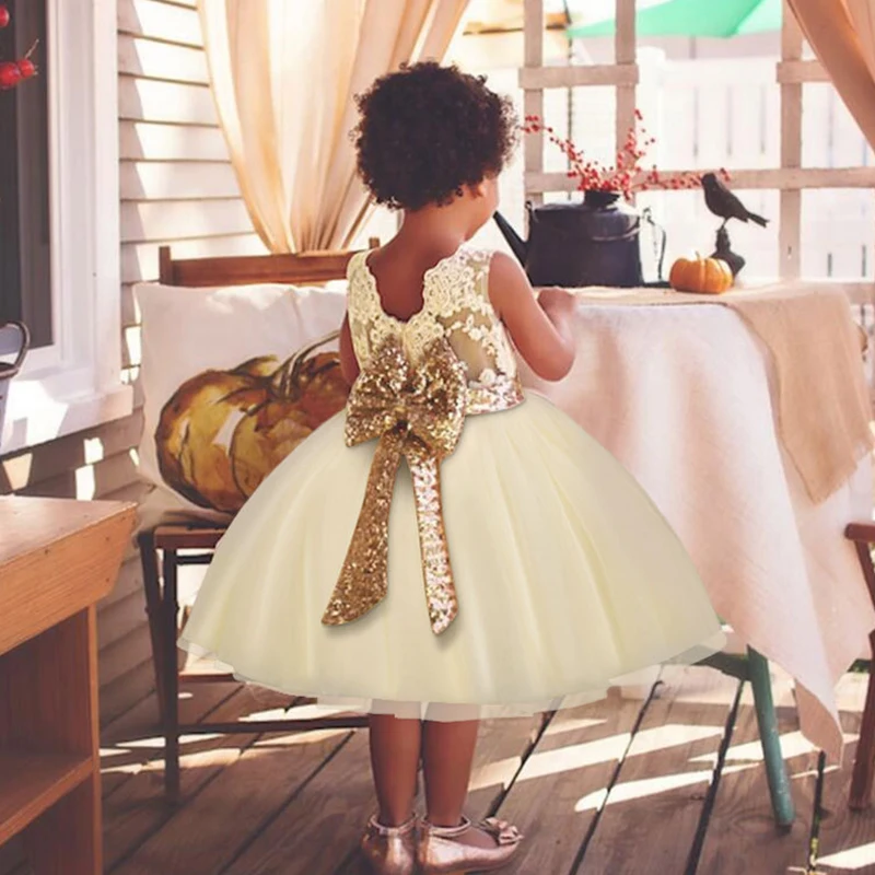 

Baby Kids Fashion Princess Dress Lattice Backless Girls Cute Clothing Children Girl Elegant Bridesmaid Dresses Tulle Fairy Dress