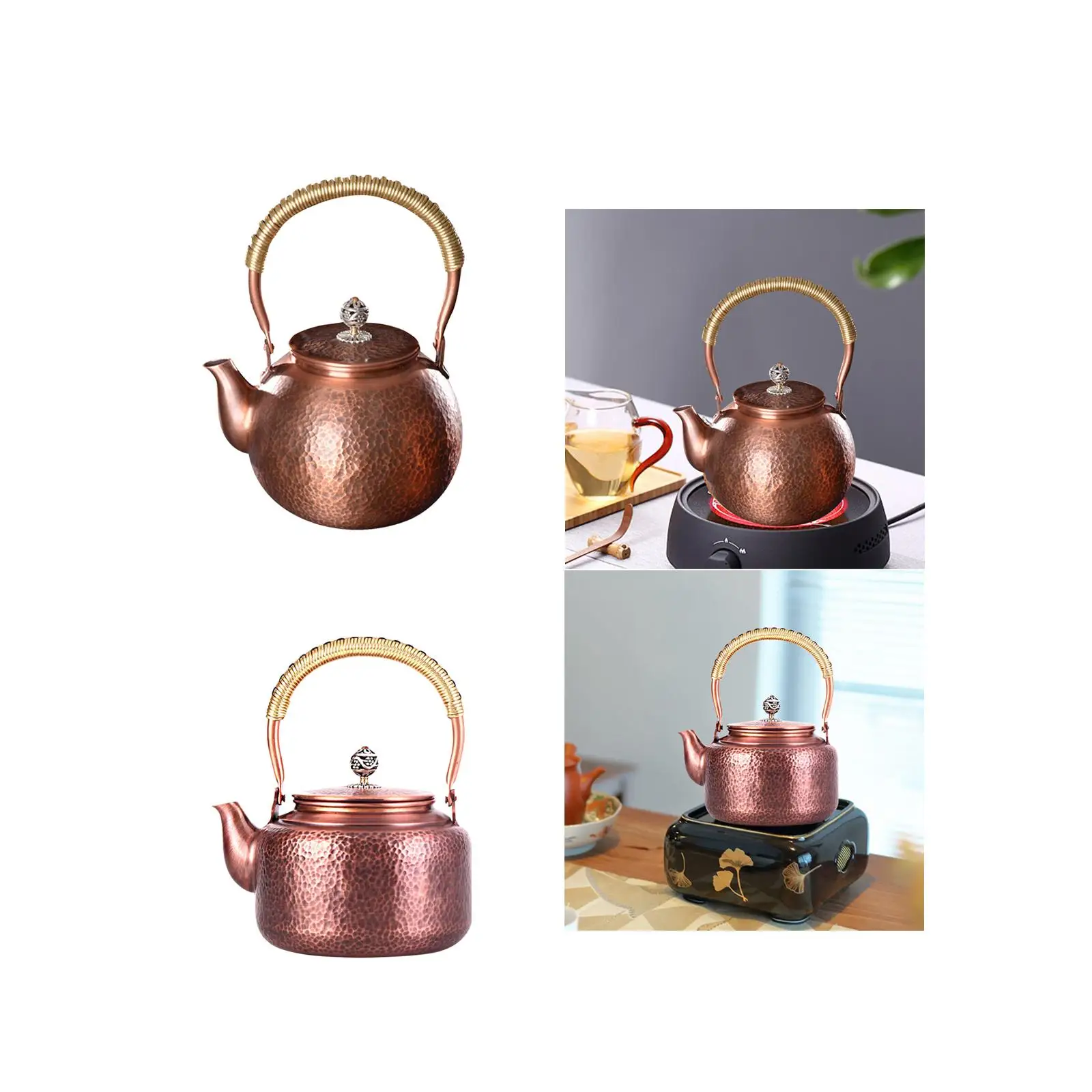 Кованый Медный Чайник Плита 1 0 Л Металлический Водонагреватель Для Кемпинга