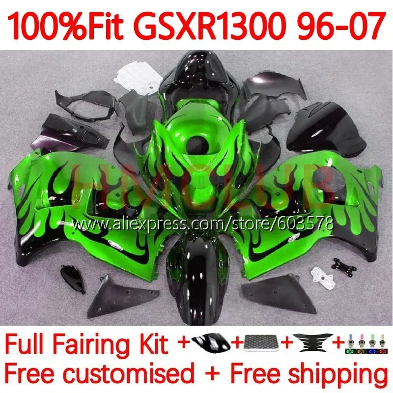 

Injection For SUZUKI Hayabusa GSXR-1300 GSXR 1300 CC GSXR1300 96 97 98 99 00 01 02 03 04 05 06 07 Fairing 104No.63 green flames