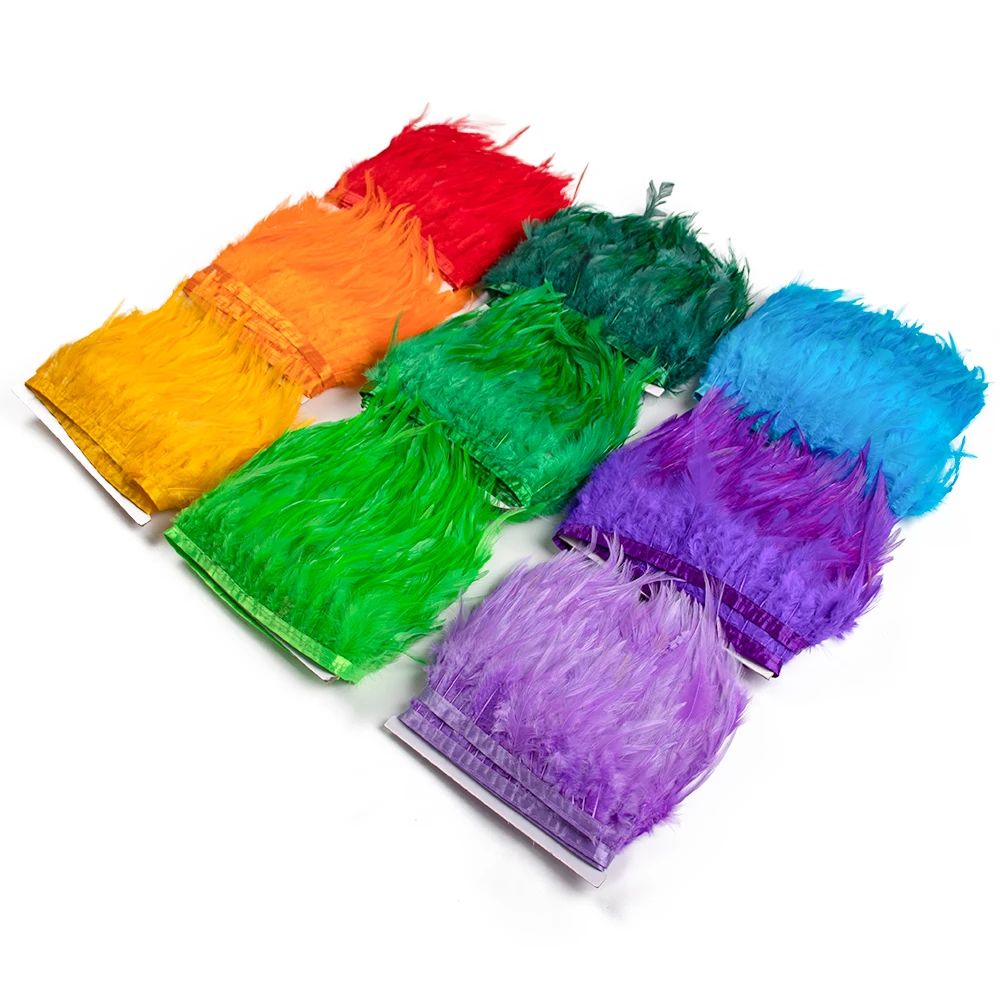 

wholesale Fluffy Rooster Chicken Feather Trim for DIY Craft Lamp Stage Decor Colored Cock Plumas Party Wedding Dress Accessories