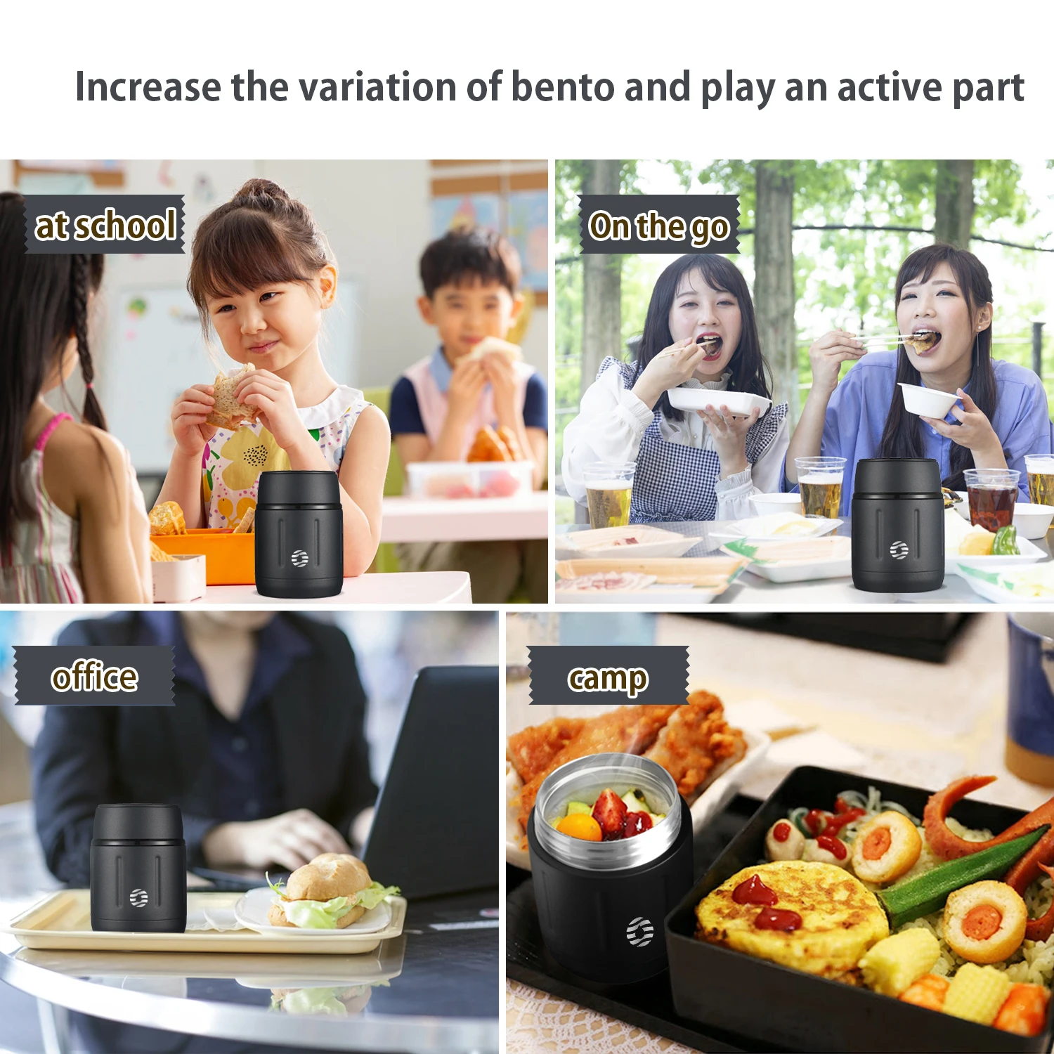 Пищевой термос FEIJIAN с умным дисплеем температуры вакуумный Ланч-бокс контейнер