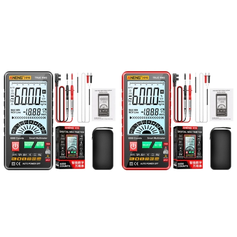 

6000 Counts Multimeter for Voltage Current Live Wire Testing Auto Digital Tester