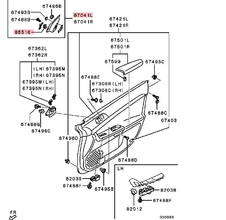 1 шт. треугольная плата передней двери для Lancer CX CY CZ 7221A223 Накладка на дверную