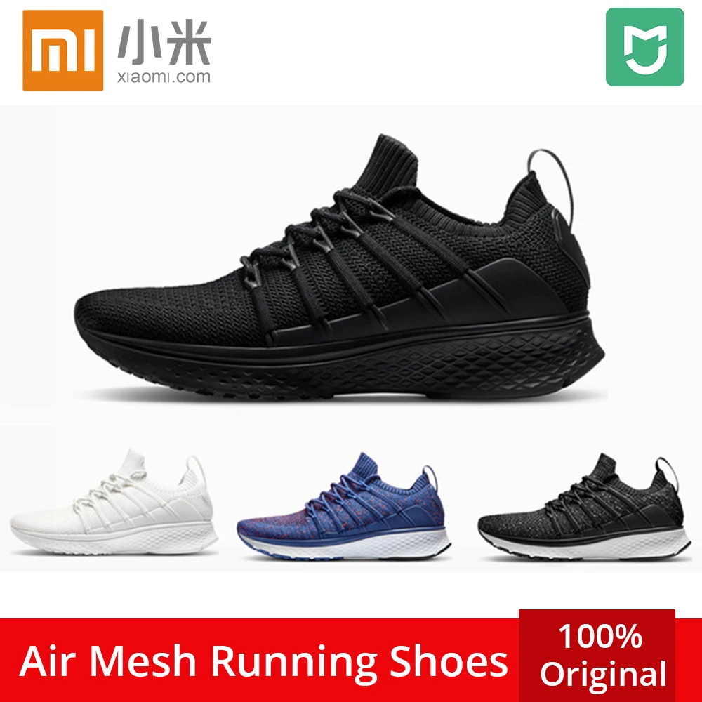 Original Xiaomi Mijia Youpin Men Smart Outdoor Sports Running Shoes Fishbone Lock System Elastic Knitting Vamp Male Mi Sneakers