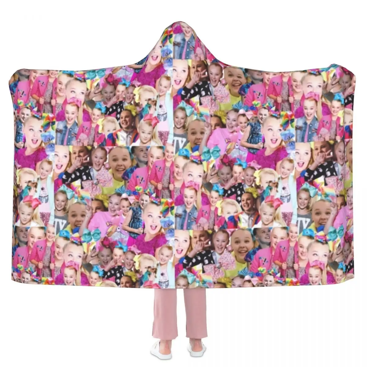 

Jojo Siwa коллаж одеяло смешной мем забавное Флисовое одеяло с капюшоном зимнее мягкое Дешевое покрывало