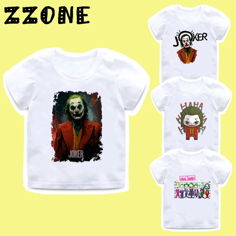 Boys Girls Joker Joaquin Phoenix Funny T shirt Kids Summer Clothes Children Tops Baby Short Sleeve T-shirt