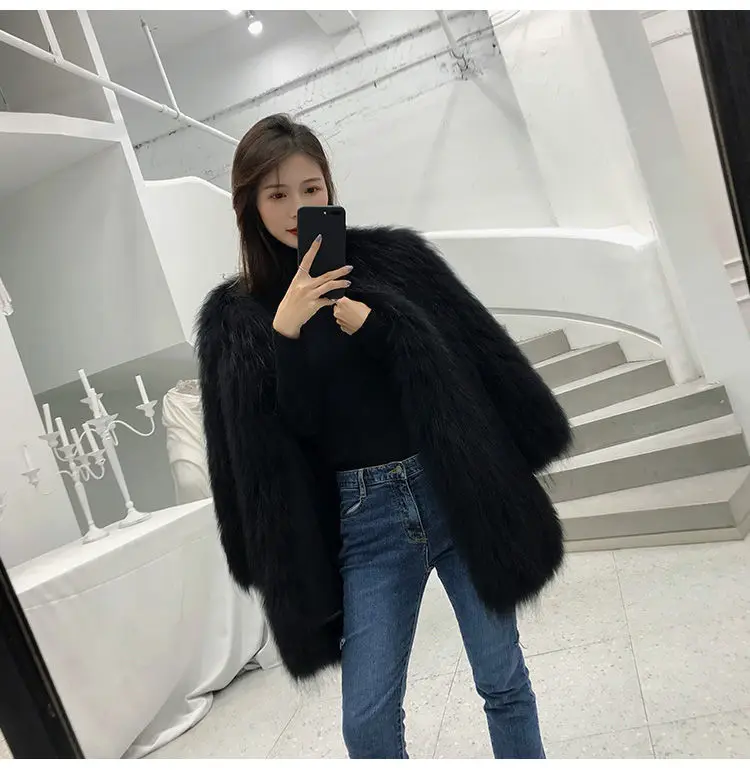 luxury women tops Winter Thicken Warm Fox Fur Coat Female Long Sleeve Solid Jackets Autumn Office Lady Elegant Faux Fur Coats