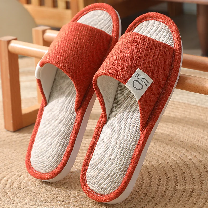 

slippers ladies indoor home use non-slip thickened soft sole four seasons spring and autumn lovers slippers men casual simple