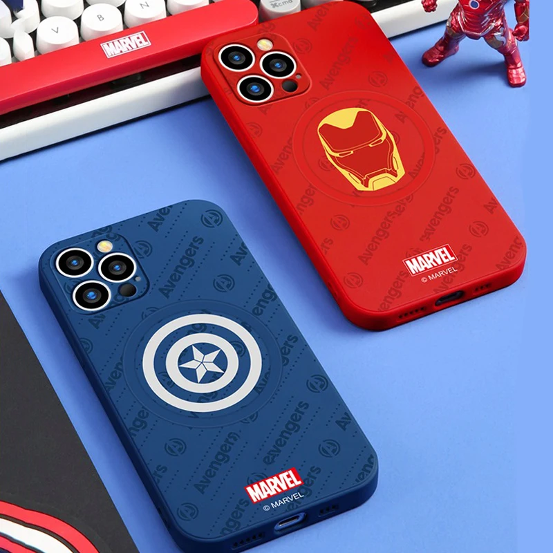 

Marvel Cartoon silica gel Phone Case For iPhone 11 12 13 14 Pro mini Max X XR XS 6 6S 7 8 Plus Cover New style Fall prevention