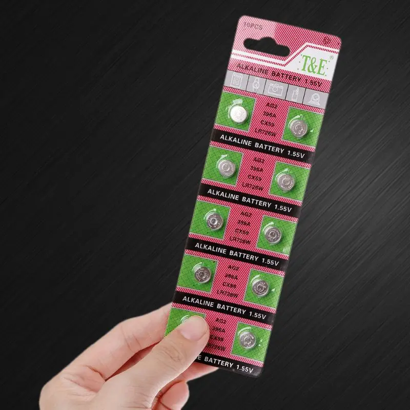 

10PCS Cell Coin Alkaline Battery AG2 1.55V Button Battery LR726 for Watch