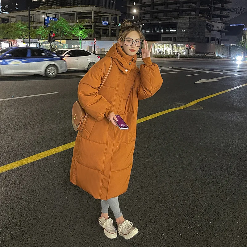 2023 New Winter Cotton Jacket for Women Warm Fashion Loose Cotton Woman Down Jacket Solid Long Sleeve Snow Wear Lady Clothes