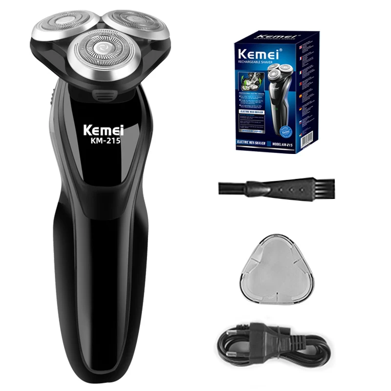 Enlarge Kemei Waterproof Electric Shaver Washable Rechargeable Electric Razor Shaving Machine for Men Beard Trimmer Wet-Dry Dual Use