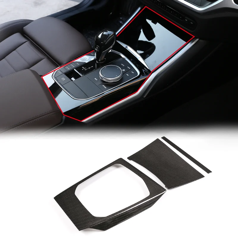 

For 20-22 BMW 3 Series center console gear panel decorative cover sticker real carbon fiber material LHD