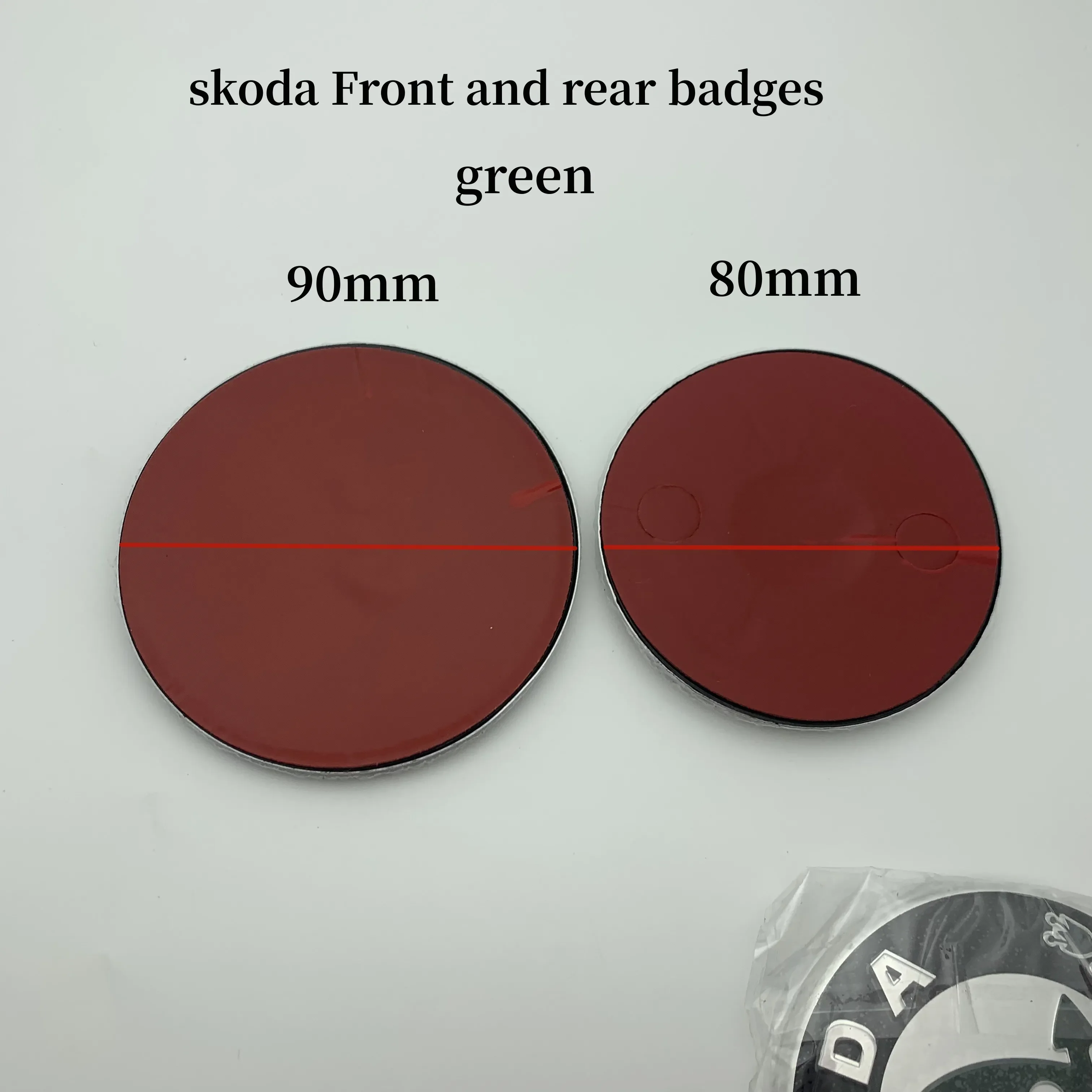 

80mm 90mm Green Car Fender Side Front Hood Bonnet Rear Tail Bumper Trunk Boot Mark Badge Emblem for S-koda Styling Accessories