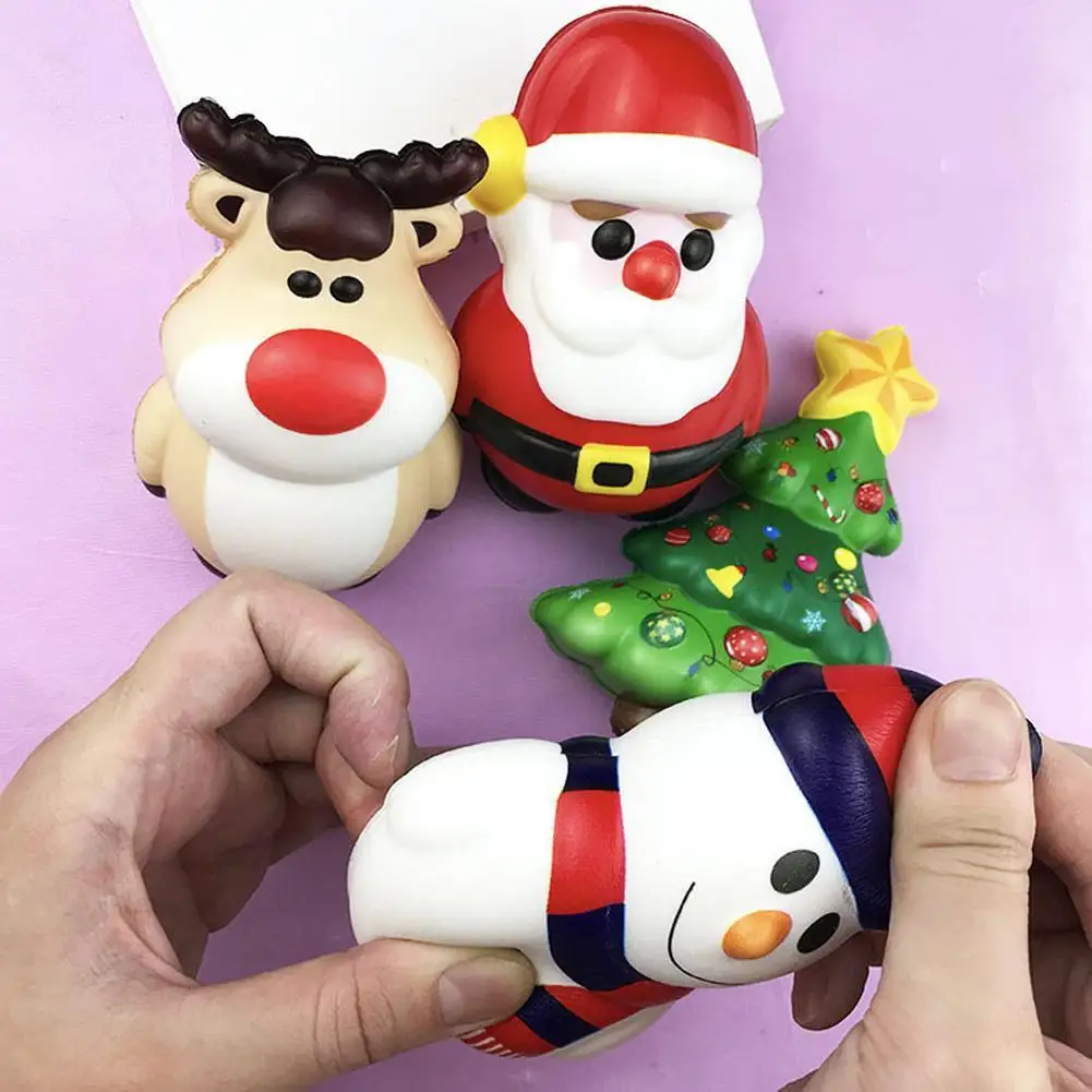 

1PCS Squishy Toys For Kids Christmas Gift Santa Claus Snowman Elk Christmas Tree Cute Slow Rising Stress Relief Squeeze Toy T5I2