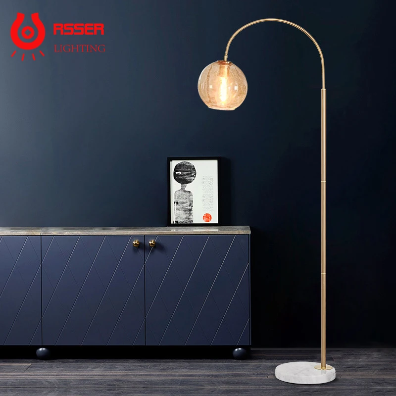

RSSER Nordic Modern Simple Luxury Fishing Gold Standing Light Floor Lamp Suitable For Corner Bedroom Creative Personality Lamp