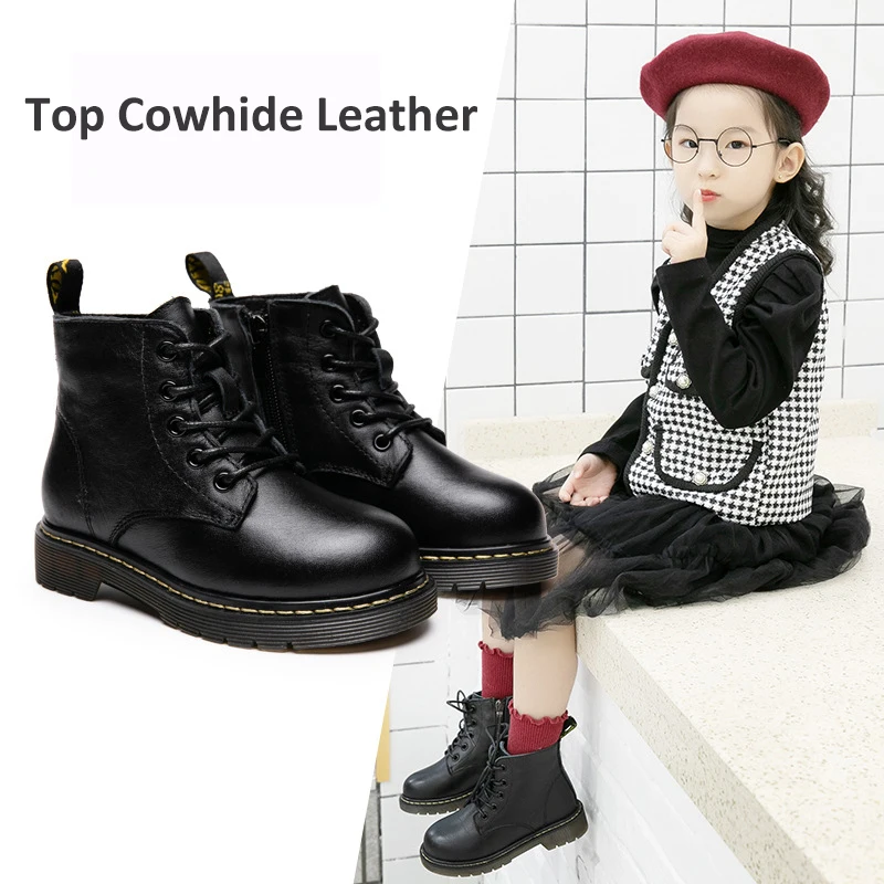 

Dolakids Children Martin Boots Winter New Girl Boots English Style Boy Ankle Boots Student Cotton Boots 26-37