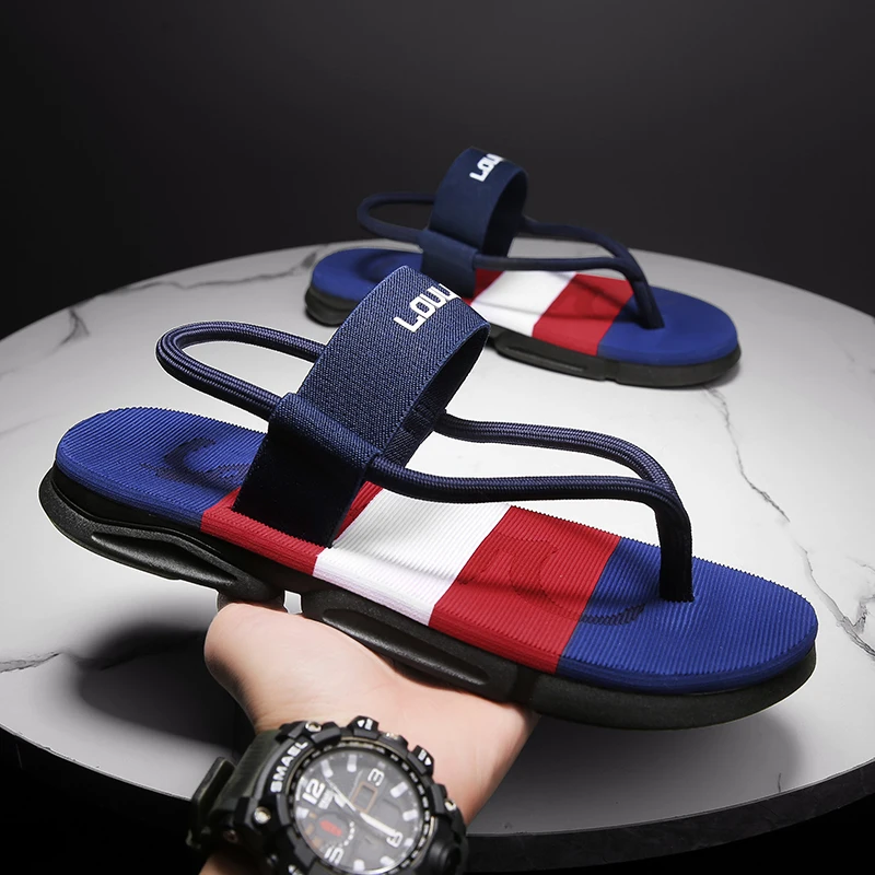 

New Summer Slippers for Men Fashion Casual Slip-resistant Slide Sandals Beach Shoes Sandalias De Hombre