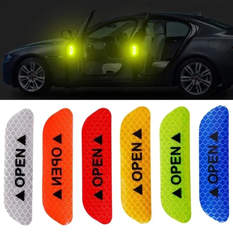 4 szt. Zderzak drzwi samochodu odblaskowe otwarcie ostrzegawczy pasek bezpieczeństwa samochód ciężarowy motocykl antykolizyjny blask ciemny