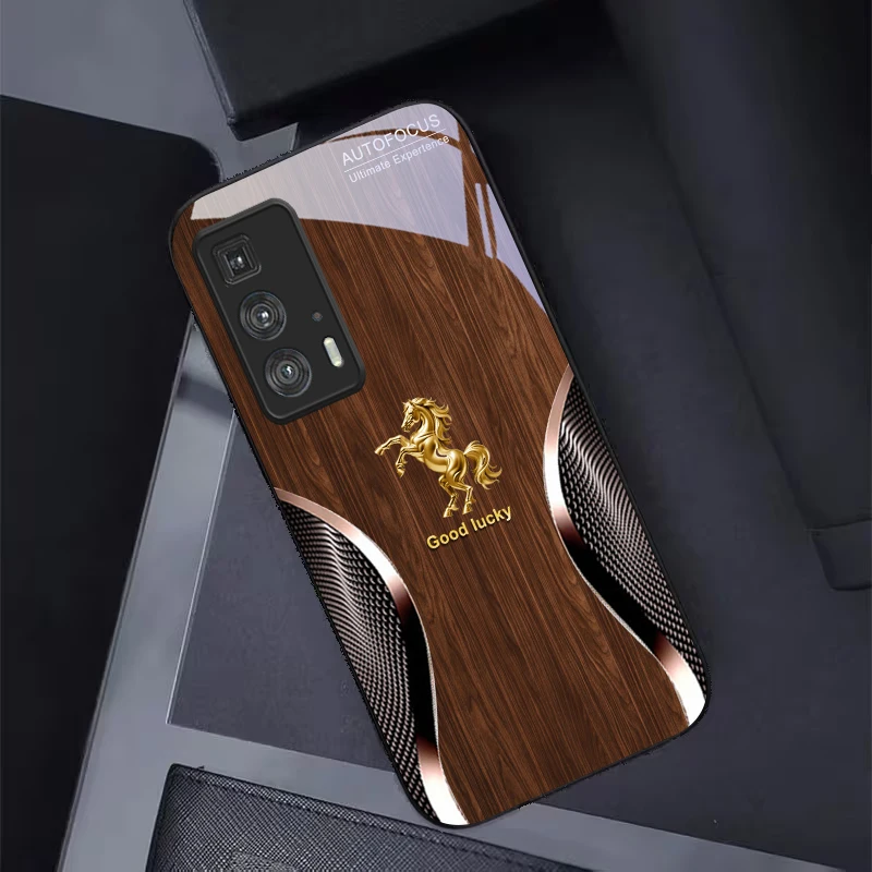Фото Чехол для телефона Golden Steed Fortune из черного стекла для Motorola Moto Edge 20 Lite 30 Pro 40 Neo 50 Ultra X30 Pro G14 G75 G84 G85 №4